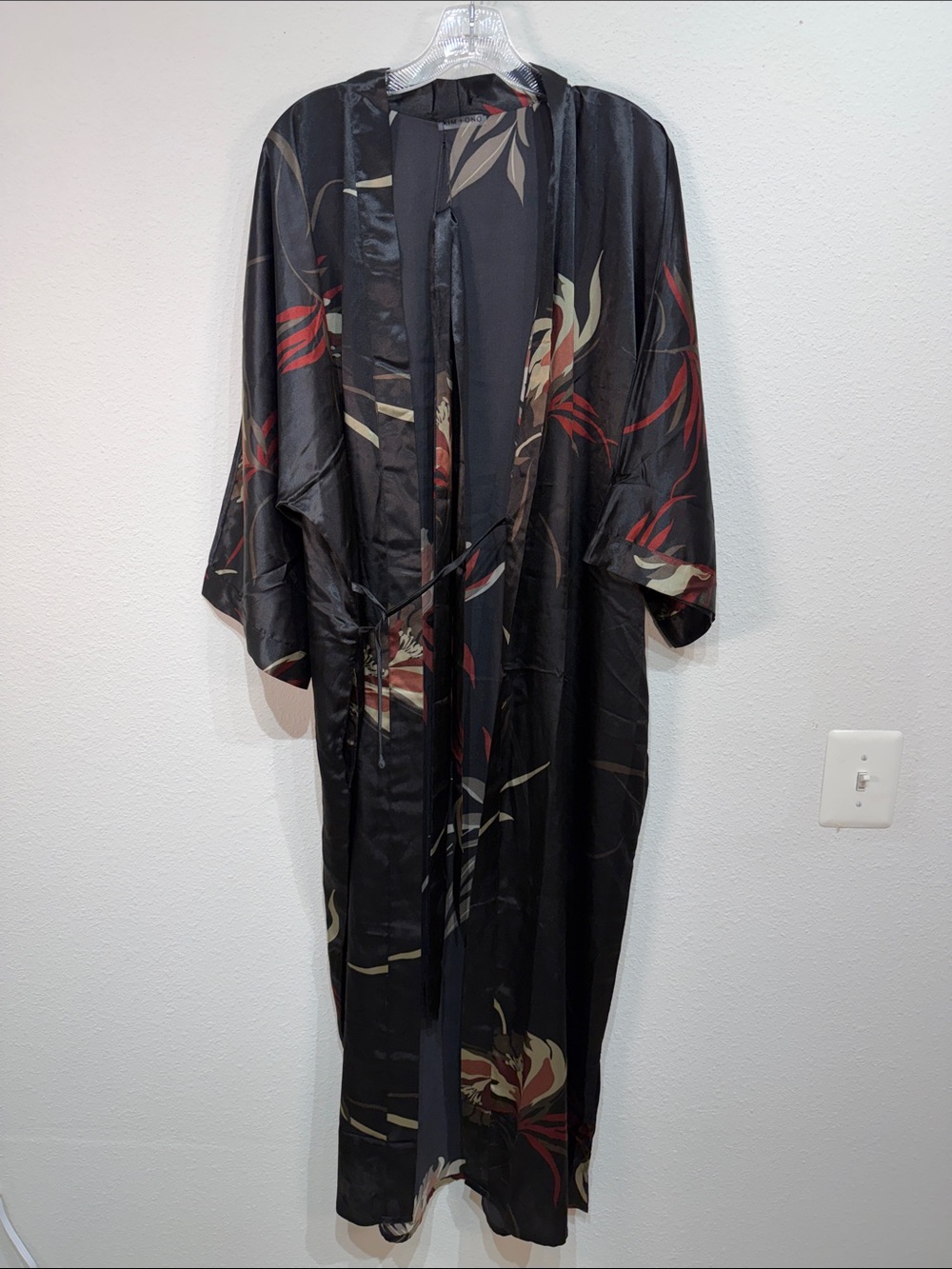 KIM+ONO HANA LONG DARK FLORAL ROMANTIC KIMONO ROBE O/S - Picture 2 of 9